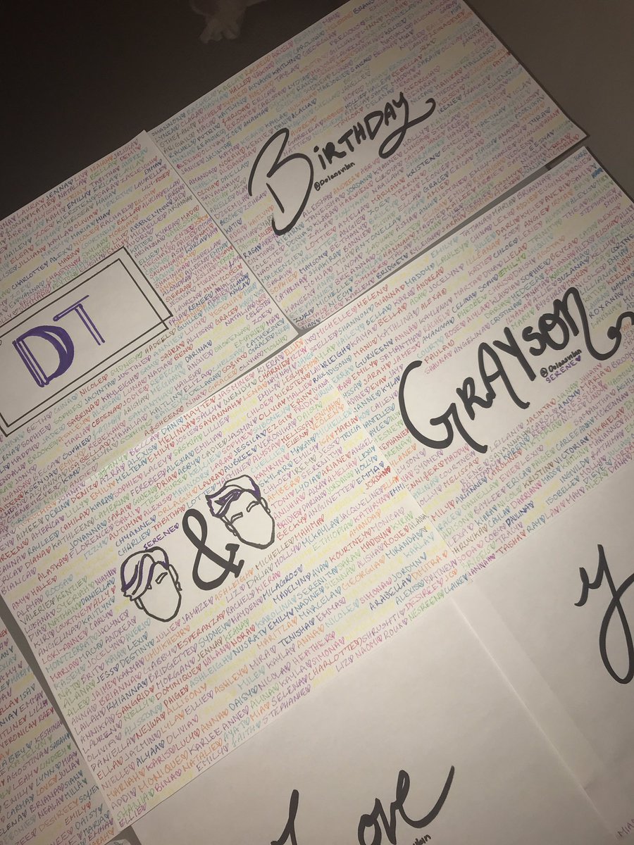 dolansvibin's tweet image. HAPPY BIRTHDAY @EthanDolan &amp;amp; @GraysonDolan as u can see we truly love u so much ♥️ here is the names of ~ 3000 people who care about you both with all their heart, we all hope that 19 is an amazing year for u both and WE R SO SO PROYD OF U🎈🎉