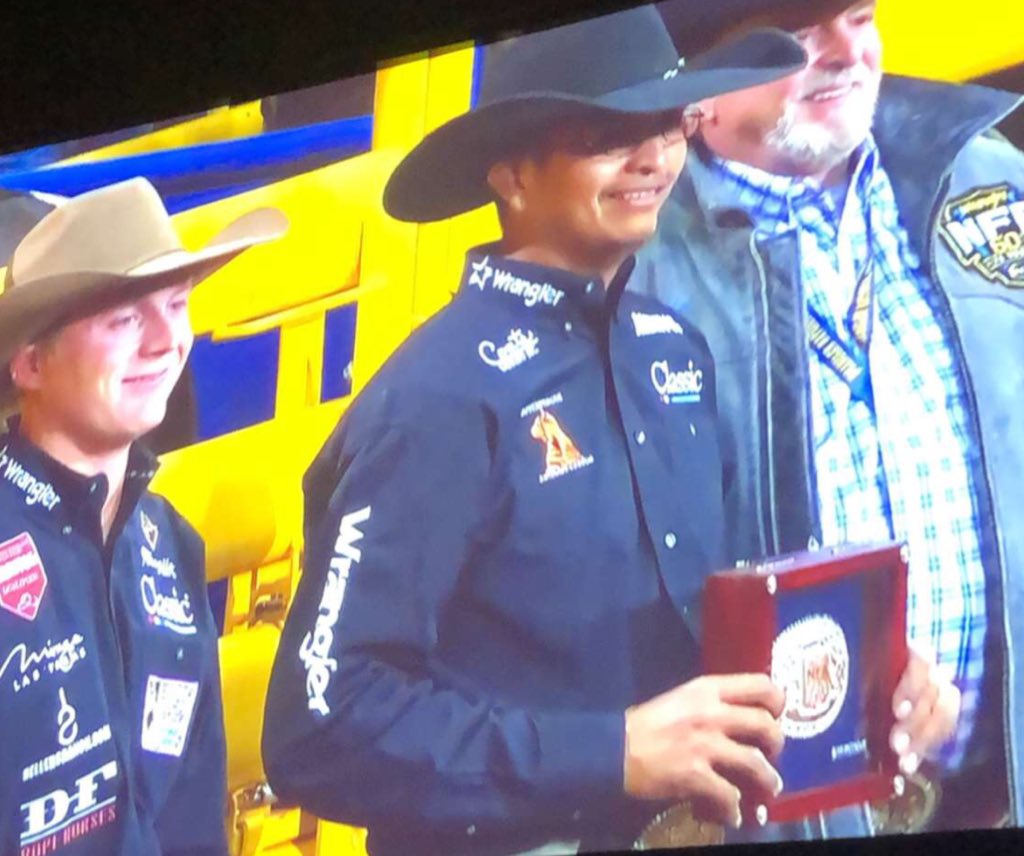#NativeAmerican #proud #indiancowboy #RoleModel Congratulations Aaron Tsinigine! Way to rope up! #NFR2018 #proudindigenous