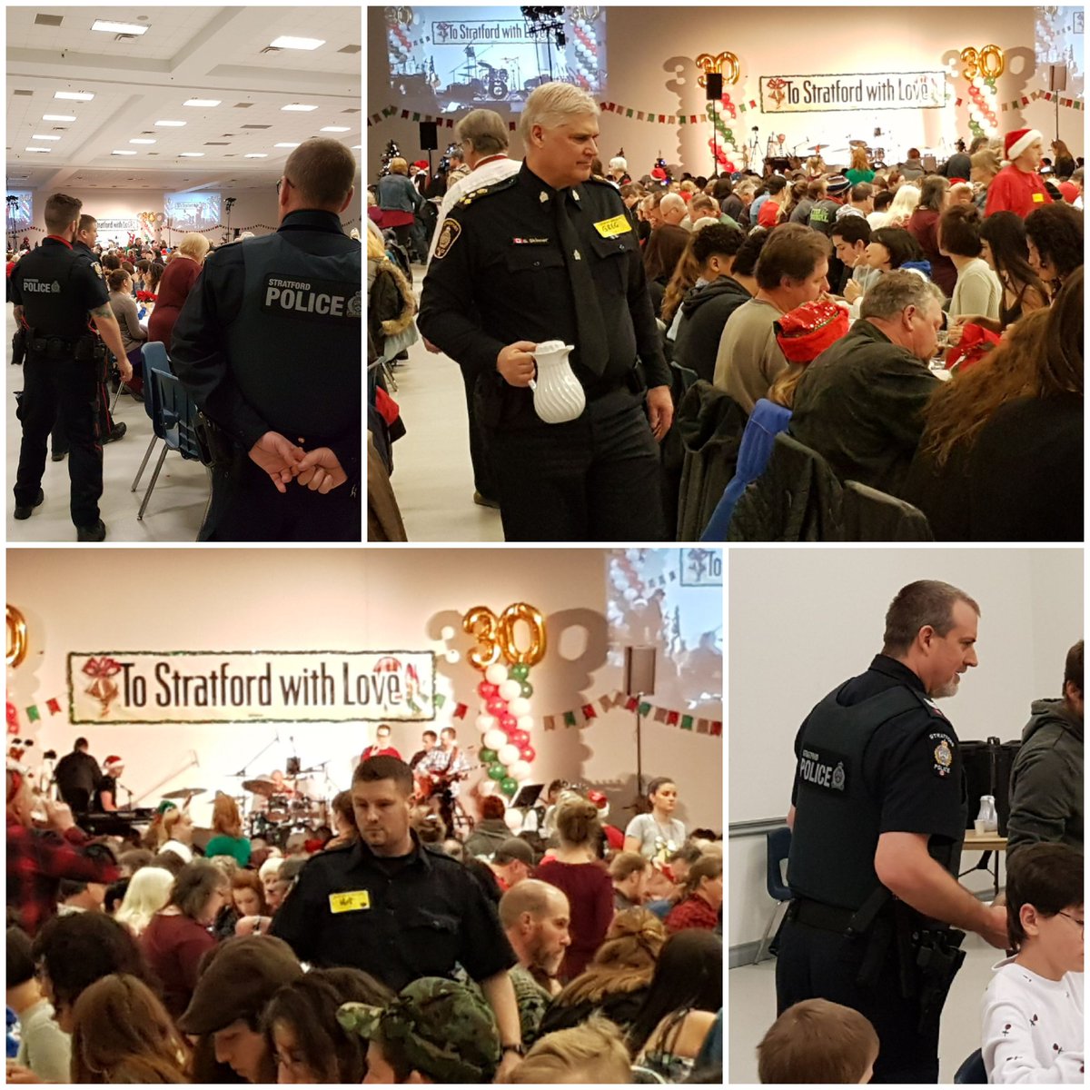 spsjardine74's tweet photo. What a wonderful evening at To Stratford With Love! Proud to help serve a great meal alongside these @SPSmediaoffice members! #communitypolicing #MerryChristmas https://t.co/EpQ27dB4Ux