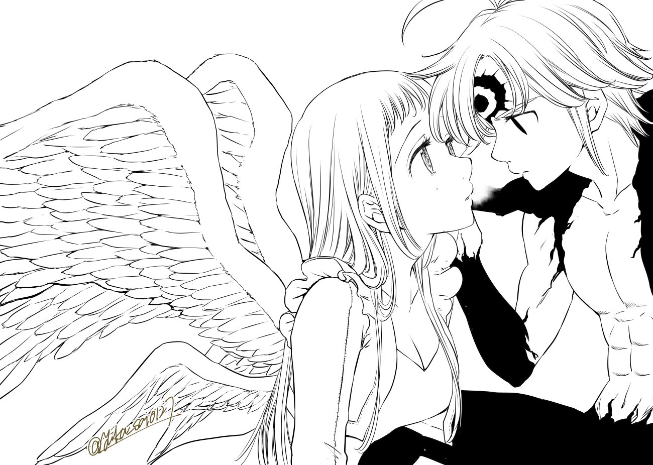تويتر Yuka على تويتر メリエリ 魔神化メリオダスと女神族エリザベス T Co Iygq4tvjmd