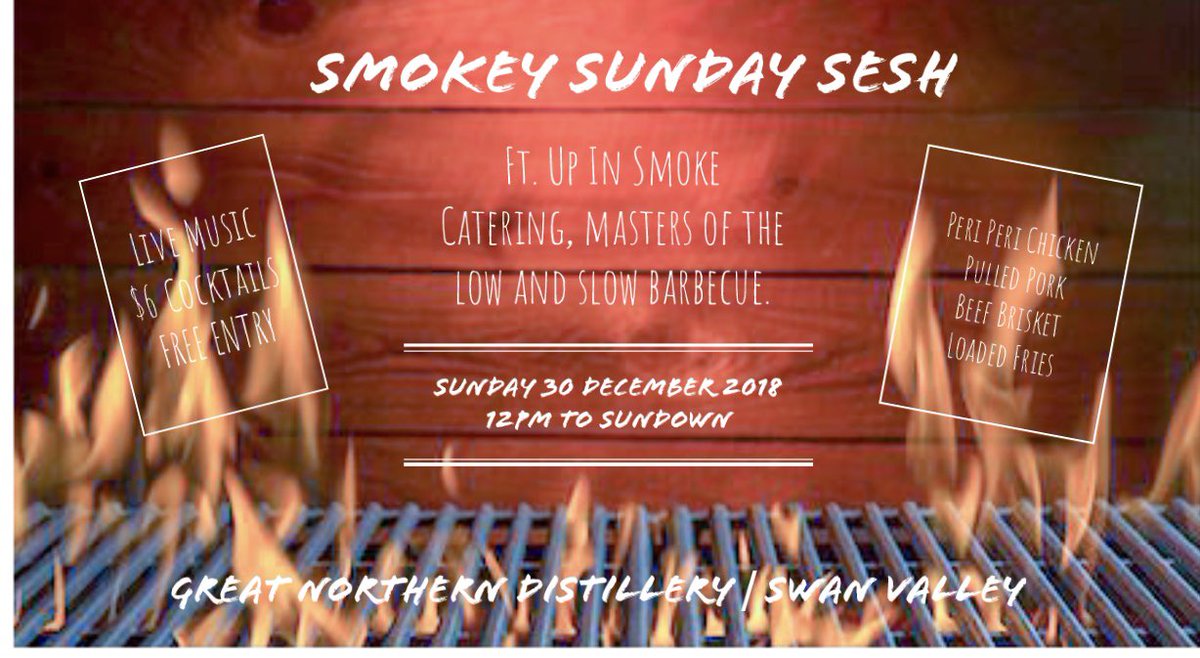GtNorthernDist's tweet photo. The Cocktail Club presents... Smokey Sunday Sesh. Sunday 30 December 2018. https://t.co/PwW6vP4TIW