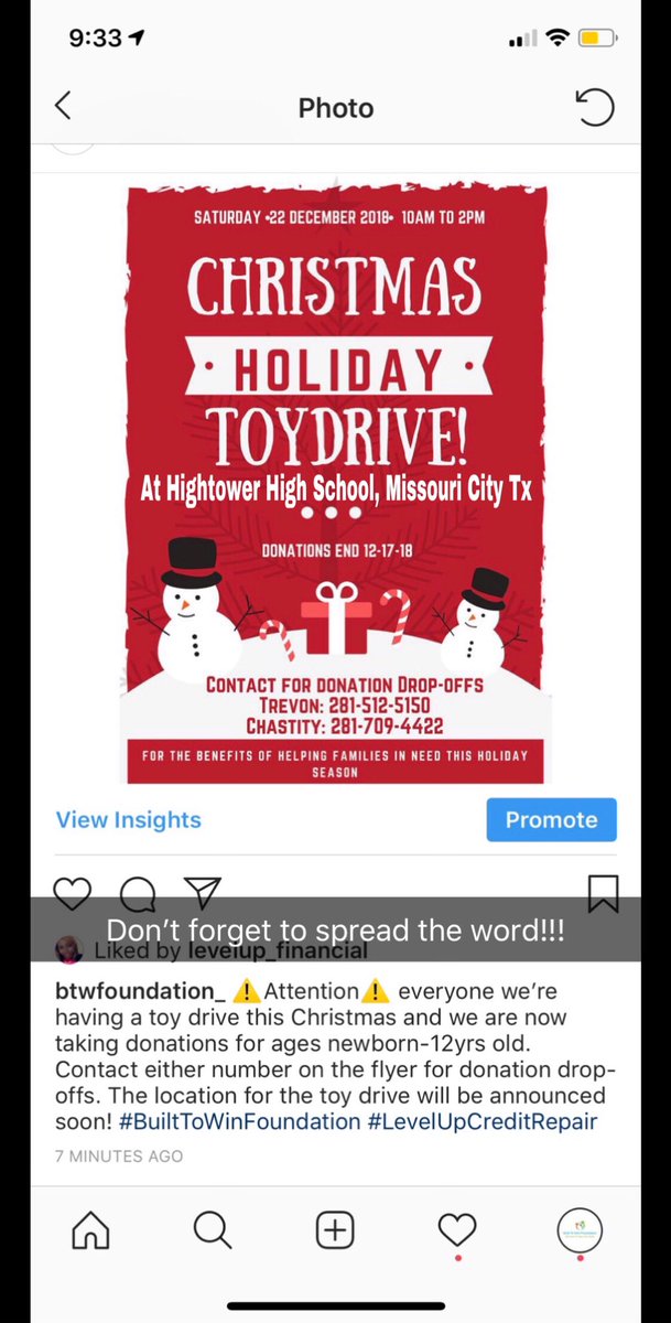BuiltToWin__'s tweet photo. Spread the word!!! #BuiltToWin #BuiltToWinFoundation ๐ช๐พ๐๐พ @Tvrnin_heads @TreMarkel Lets give back this holiday and make a kid smile with a toy for Christmas one smile can go a long way https://t.co/iqQCbvotDd