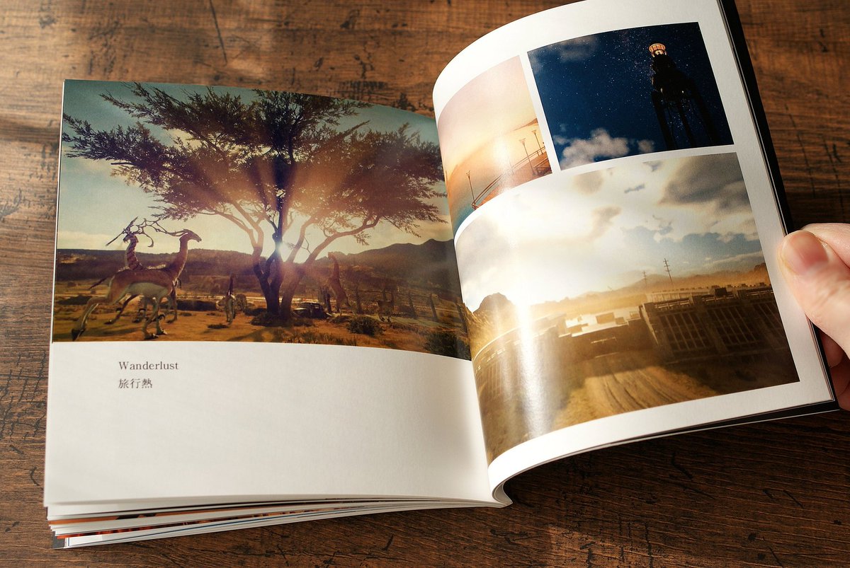 FFXVの自分用フォトブック、完成したー！２年間の旅のおもいで。A5スクエアサイズ（150×150mm）72p。
セルフで撮った人物と風景いろいろ。どれにしようか選んでる時間もすごく楽しかった