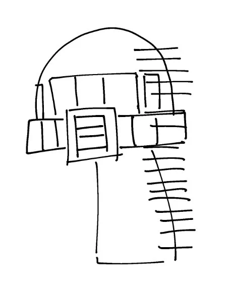 簡単なザクの描き方なるものを見たから、自分も考えてみようと思ったらなんかこれはこれでいいな、ってザクがかけた 