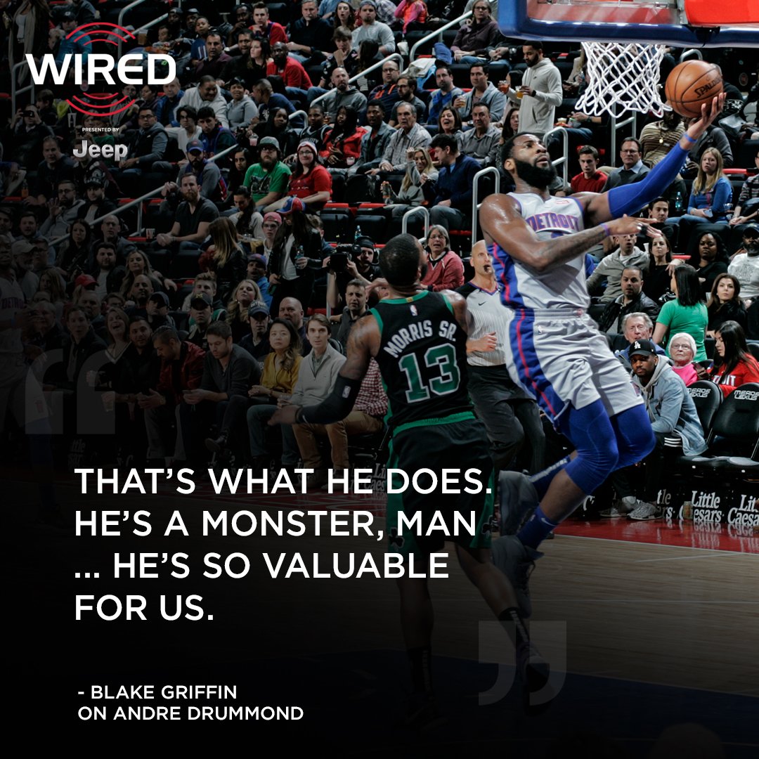 DetroitPistons's tweet photo. Blake with some big props for the big man.

It's our Quote of the Night presented by @Jeep. https://t.co/CFjraT8gGz