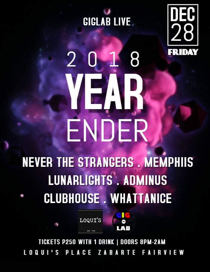 loquisplace's tweet photo. This is our way of saying thank you for the year that has been!
Join us on the 28th for our year ender gig featuring Never The Strangers, Memphiis, Lunarlights and more! π
Let us end 2018 rockin'! π€
#loquisplace #liveatloquis #giglabph #opmliveshere #lovelocal #yearender https://t.co/qYYCM0TqM1