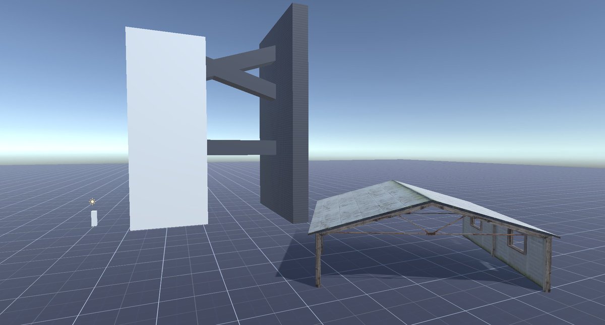 FullStickGame's tweet photo. Final exams are over! Added in non-linear throttle response to account for airspeed and airflow around the props, it adds some grip in the corners and some bounce at low throttle. Super ugly test scene for now, just hammering out the basics. #FullStick #gamedev https://t.co/06HfSv8SAI