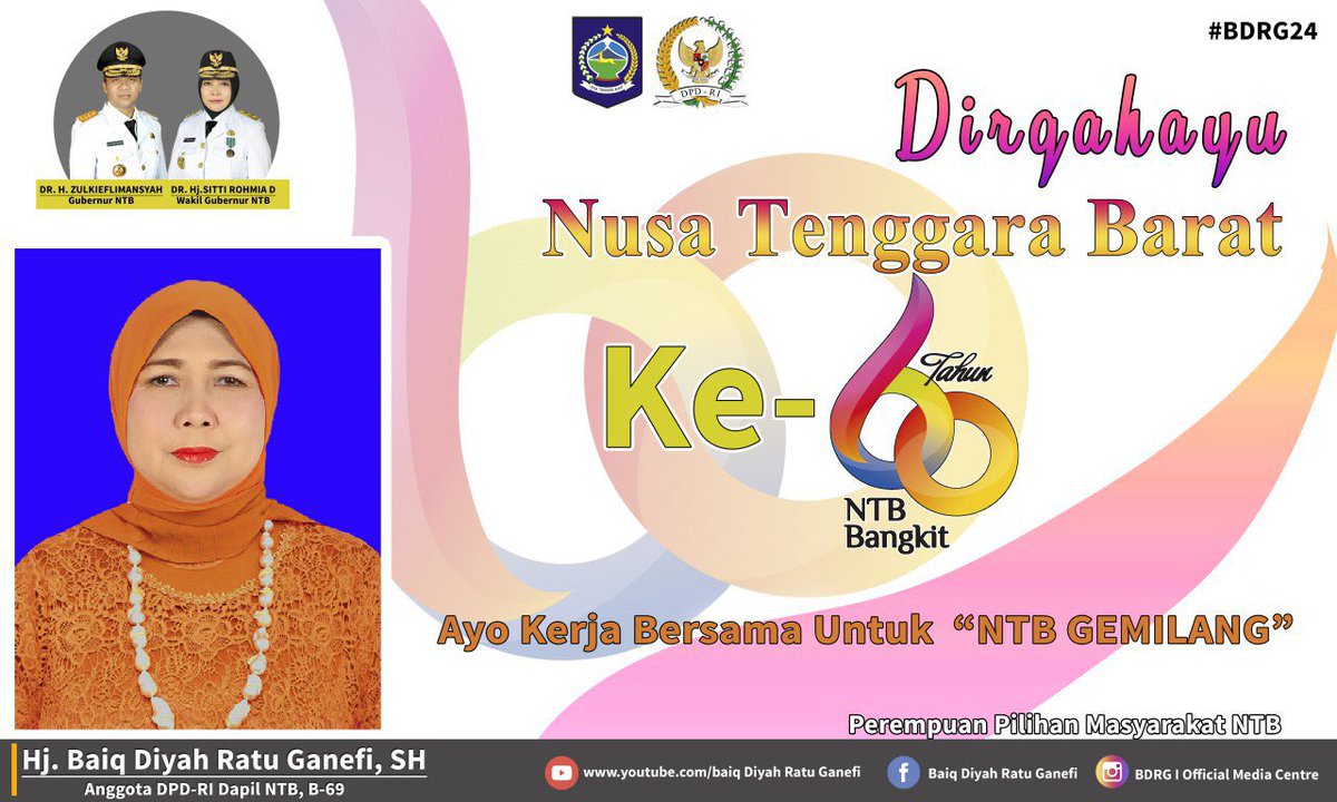 BGanefi's tweet photo. Dirgahayu Provinsi Nusa Tenggara Barat ke 60 tahun, Ayo Kerja Bersama Untuk NTB Gemilang. @HumasNTB @ntb https://t.co/EqZgNf77fG