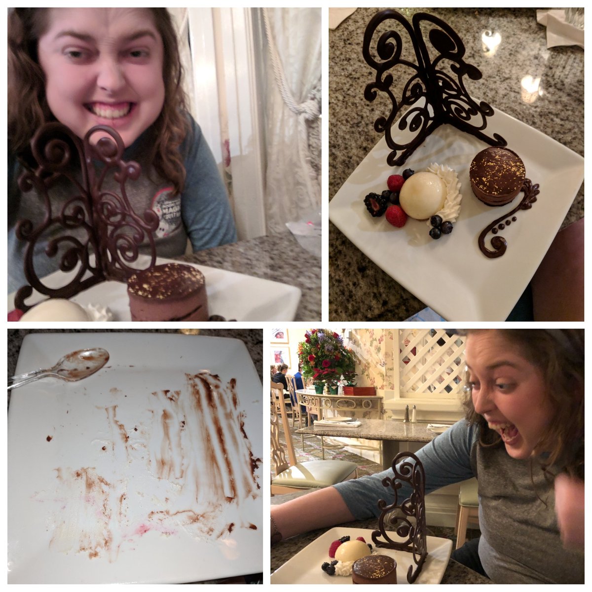 a_huss's tweet photo. .@WDWToday HUGE thank you to Pastry Chef Rheanna at the Grand for embracing my 30+ food allergies and making these jaw dropping creations #trueDisneymagic #CastCompliment https://t.co/VoZE2vZBO6