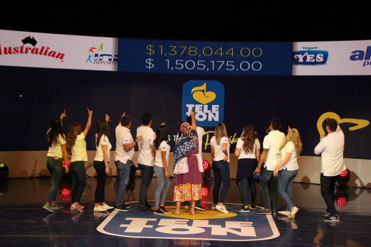 ¡A menos de dos horas para dar por finalizada #TeletónSV, nuestro conteo hasta el momento es $1,378,044.00! #MediosUnidos