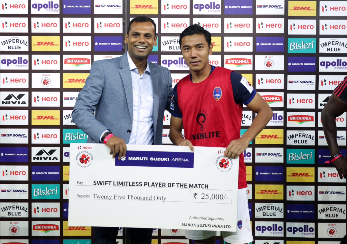 DelhiDynamos's tweet photo. First three points of the season and four awards to go with it. #CHEDEL https://t.co/rusbTNeDtW