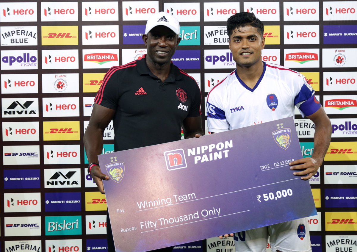 DelhiDynamos's tweet photo. First three points of the season and four awards to go with it. #CHEDEL https://t.co/rusbTNeDtW
