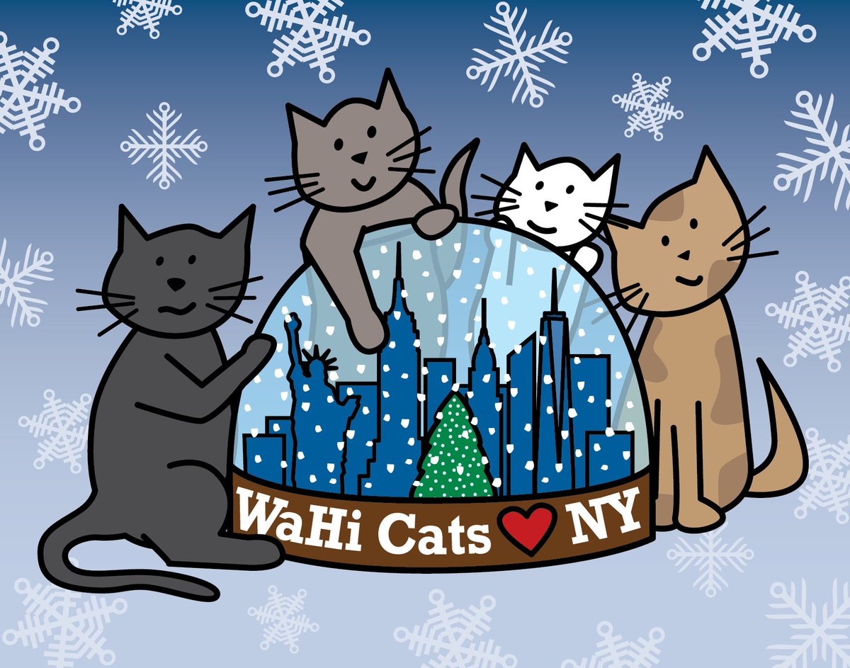 WaHiCats's tweet photo. Happy #Caturday! Guess what's coming in the mail this week? Our yearly WaHi Cats holiday greeting card! Tweet us a photo of your kitty with it when it arrives. Meow. https://t.co/xQgfhzxkXg