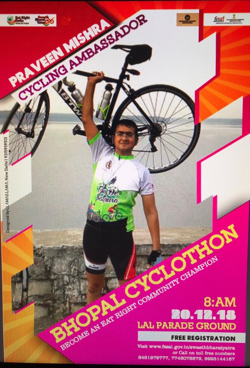vivekshrotriya's tweet photo. Swasth bharat yatra #bhopal cyclothon 20 December https://t.co/1c7guuLdZb