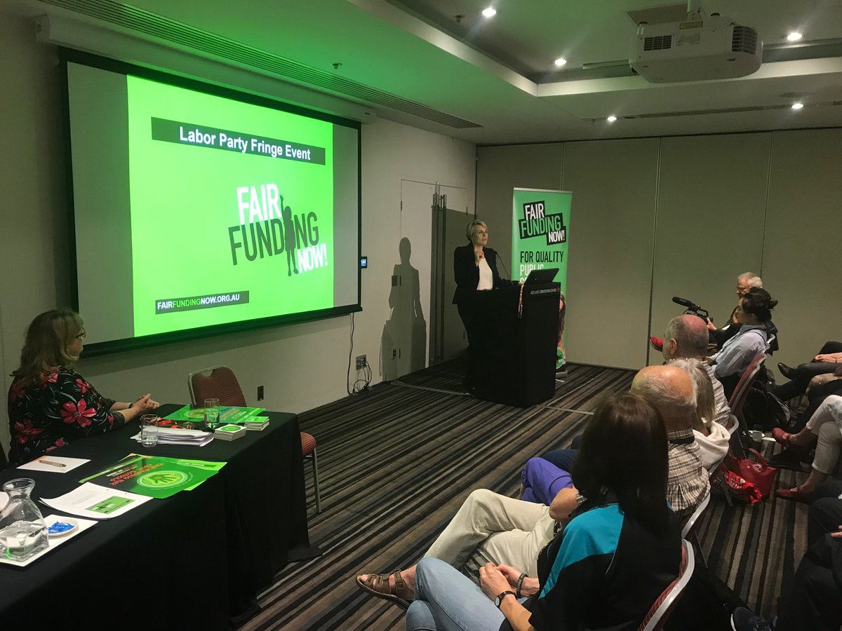 tanya_plibersek's tweet image. Full house at the AEU’s @AEUfederal fair funding for schools event at #LabConf18 Correna Haythorpe @CHaythorpeAEU