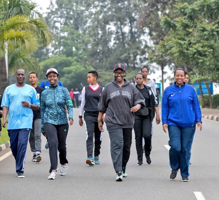 FirstLadyRwanda's tweet photo. This morning, First Lady Jeannette Kagame joined residents of Kigali, for the bi-monthly #CarFreeDay activities. https://t.co/nL8tqiZDRc