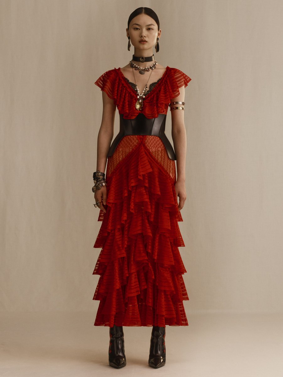 alexander mcqueen red dress