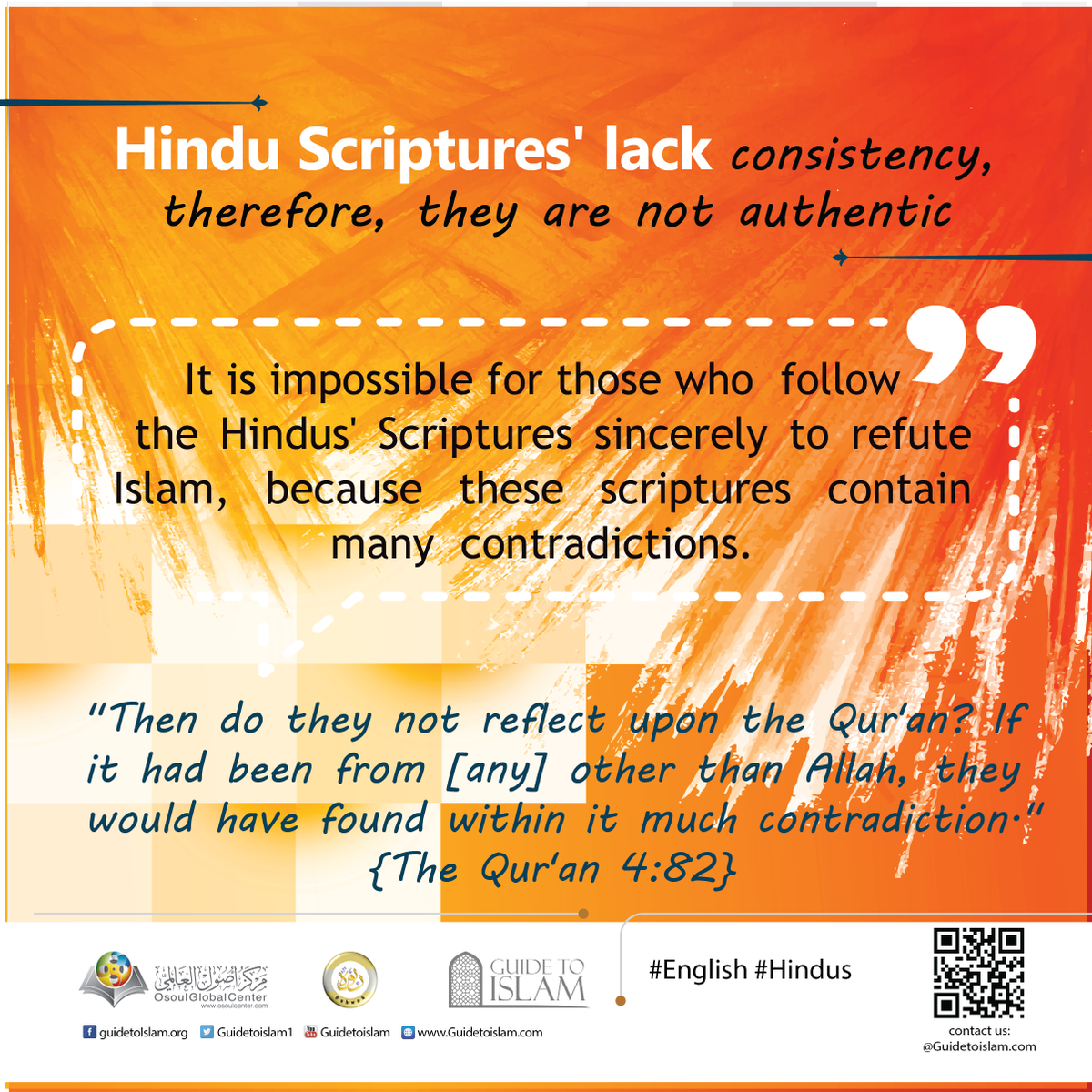 mercytweets2's tweet photo. Hindu Scriptures' lack consistency, therefore, they are not authentic.
 It is impossible for those who follow the Hindus' Scriptures sincerely to refute Islam, because these scriptures contain many contradictions. 

#GoBackSonia
#Hindu https://t.co/5OQ70K0qkp