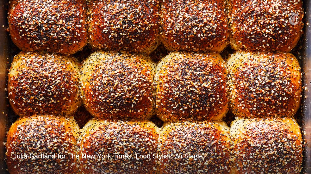What's better than a warm Parker House roll? One with a salty, seedy everything-bagel topping. https://nyti.ms/2ExvA59