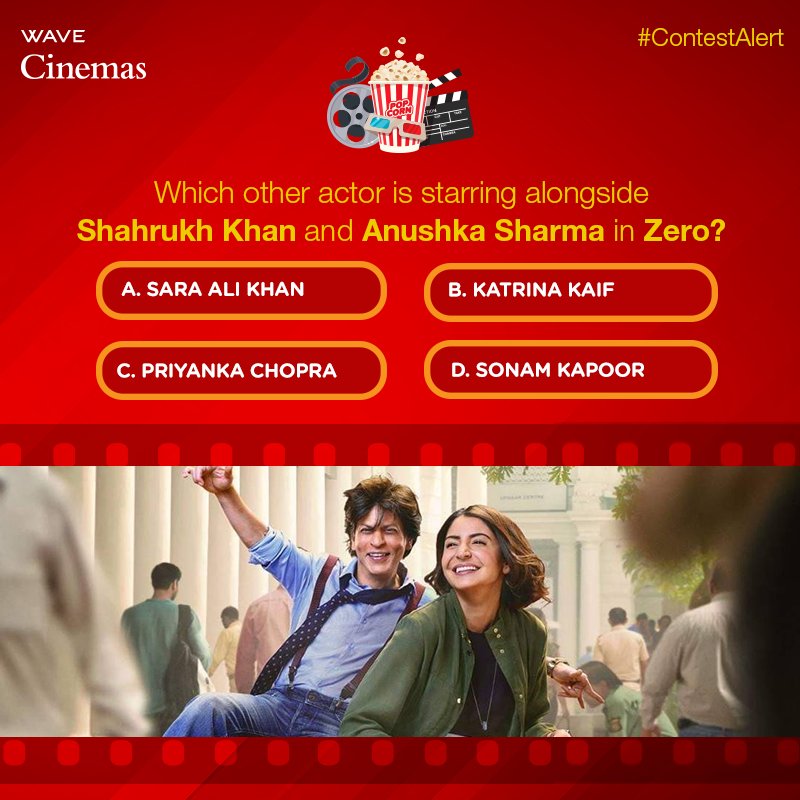 Wave_Cinemas's tweet photo. #CONTESTALERT. Answer this simple question to win some exciting prizes. #StayTuned for more coming your way. #WaveCinemas #Zero https://t.co/RKcKsB9Vk4