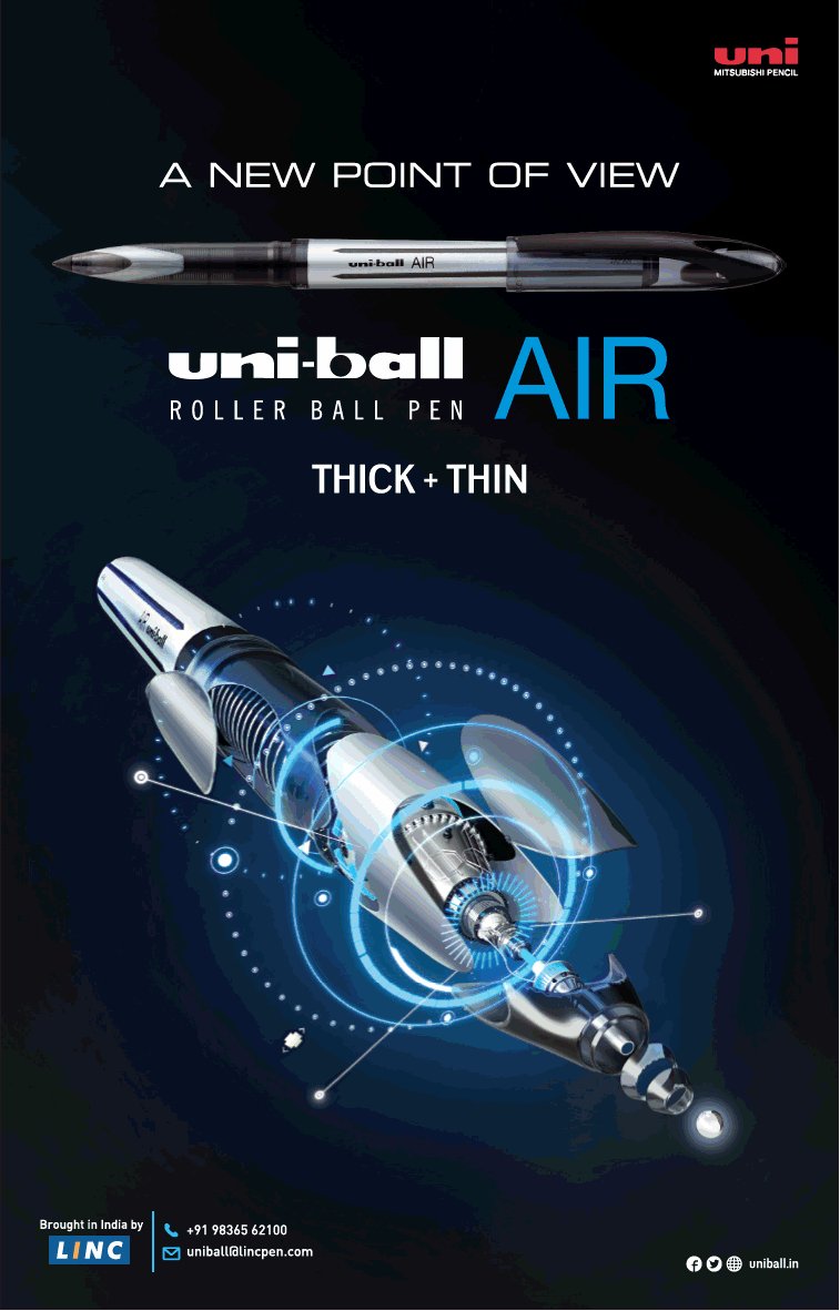 Uniball_India's tweet photo. View our Ad in Today's Times of India (City Times) Edition in the following : Delhi Times, Bangalore Times, Pune Times, Calcutta Times, Ahmedabad Times, Lucknow Times, Chennai Times, Coimbatore Times, Jaipur Times, Goa Times, and many more.#UniballAIR #ANEWPOINTOFVIEW https://t.co/prN4hQwZVt