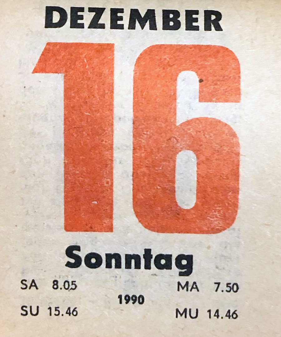 ddr_1990's tweet image. 16. Dezember 1990 #ddr1990