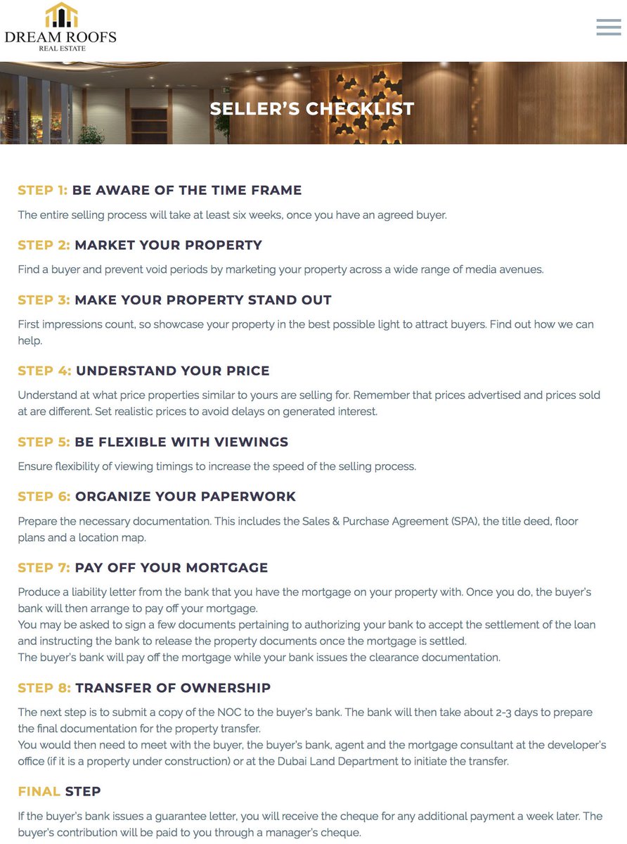 DreamRoofsDubai's tweet photo. Pro-Tip: Selling a property doesn’t have to be a complicated process !
Read our Seller’s Checklist: https://t.co/XDgtrgpepv 
For info, Call +971554949685
or info@dreamroofs.ae
Like | RT | Comment
#realestate #invest #buy #sell #dubai #property #returns #ROI #mydubai #DreamRoofs https://t.co/DxDVydCewz