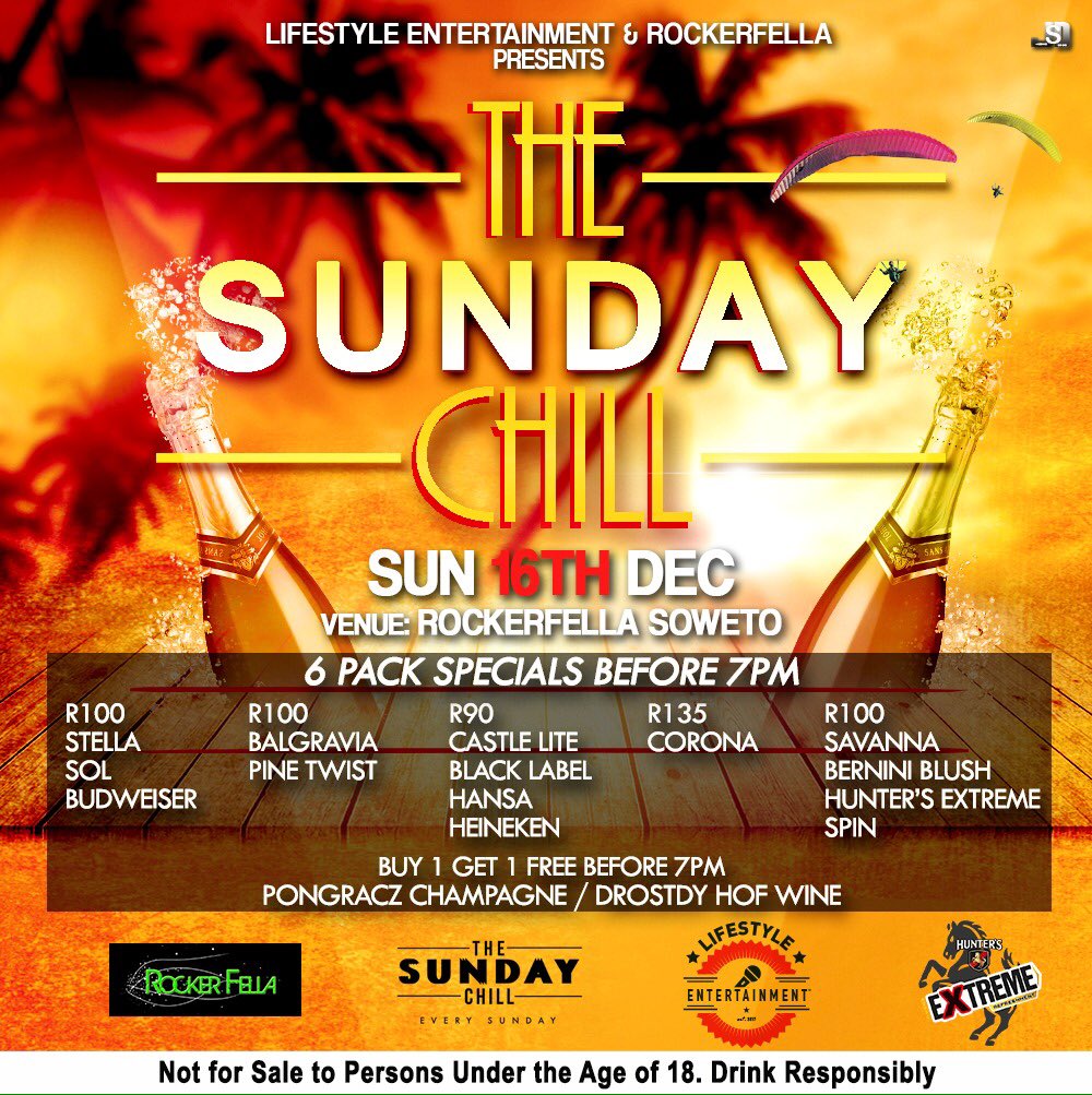 Happy December 16 🍾 & It's That Day Again | #THESUNDAYCHILL Day!
Check Out The Flyer On What We Have On Special| Doors Open At 2:00PM | Specials Running Till 7:00PM 🥂 "Cheers & Grill" 🍖
Reminder That We R Joined By Jamsonice As We R The Official Host Of The AFTER PARTY 🎯 😎