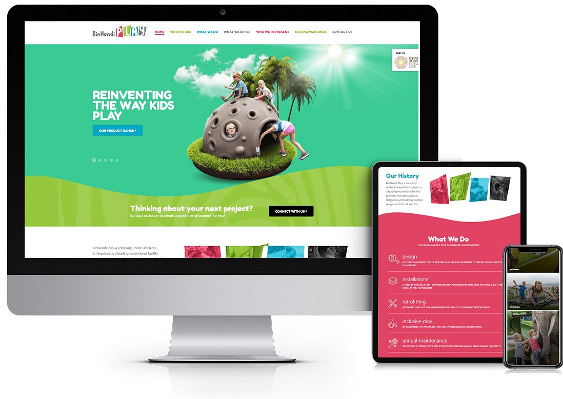 Check our latest works at element8.ae and designby8.ae

BinHendi Play,  is a leading recreational facility provider that specializes in designing and building outdoor playgrounds for all and for those with special needs.
#webdevelopment #webdesign #design