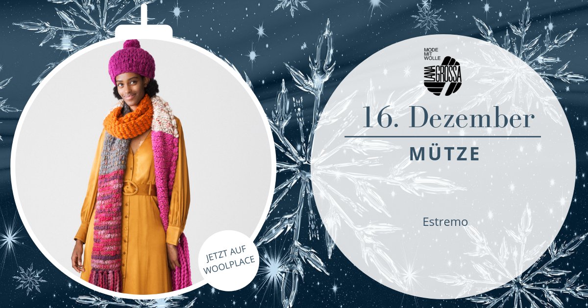 lanagrossa's tweet photo. ❄️ 16. Dezember ❄️   

Auf die Mütze, schnuckelig warm. Diese Mütze ist die ideale Kopfbedeckung für klirrend kalte Wintertage. 
Hier geht es direkt zur Anleitung: https://t.co/wnMnvIzCnn  

#LanaGrossa #Adventskalender https://t.co/WoUbZ2OOlu