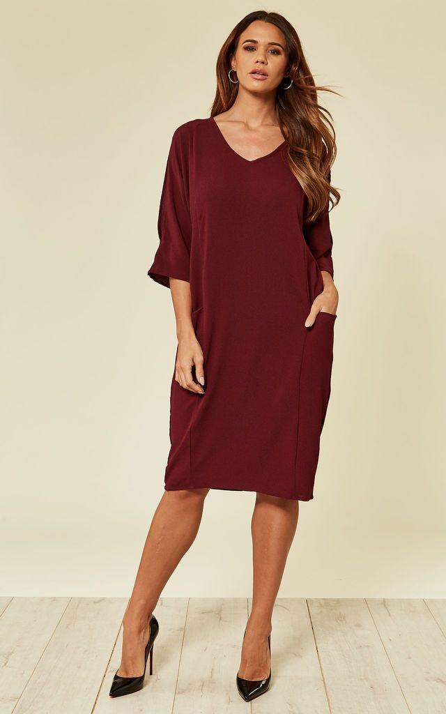 silkfred burgundy dress