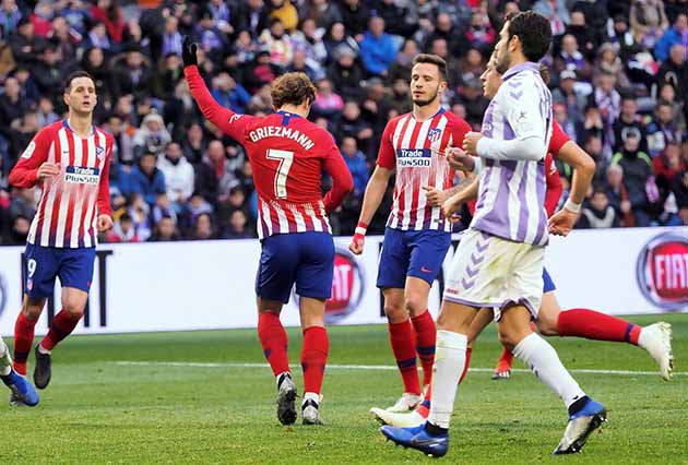 Griezmann, celebrando uno de sus goles ante el Valladolid.