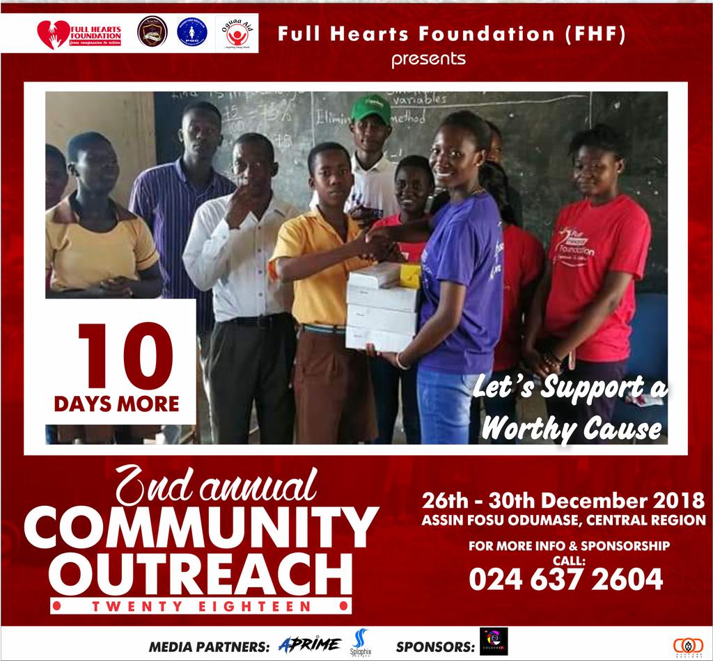 fullheartsfdn's tweet photo. It's just 1⃣0⃣ days more

Help us put smiles on the faces of people😃

Donate today
In cash or kind(foodstuffs, clothes, shoes, bags)

Contact us today on 0246372604

God bless you for donating🙏🏼

#fullheartsfoundation
#fromcompassiontoaction
#annualcommunityoutreach https://t.co/ma1oPCdYSr