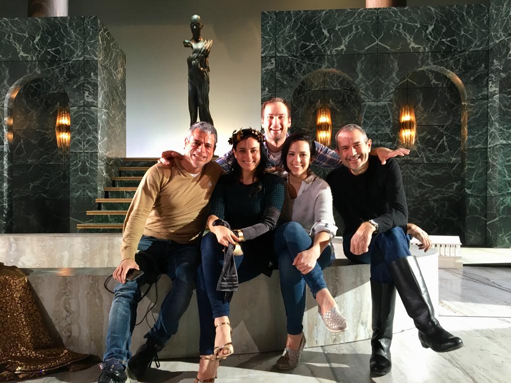 For the first time at the @operaoviedo, #LaclemenzadiTito, #Mozart's last opera, debuts tonight at 7 pm! Greetings from Vitellia, Sesto (DanielaMack), Publio (JosepMiquelRamón), Tito (AlekShrader) e from stage director Albert! bit.ly/2Qye8TB @FabioCeresa1 #corradorovaris