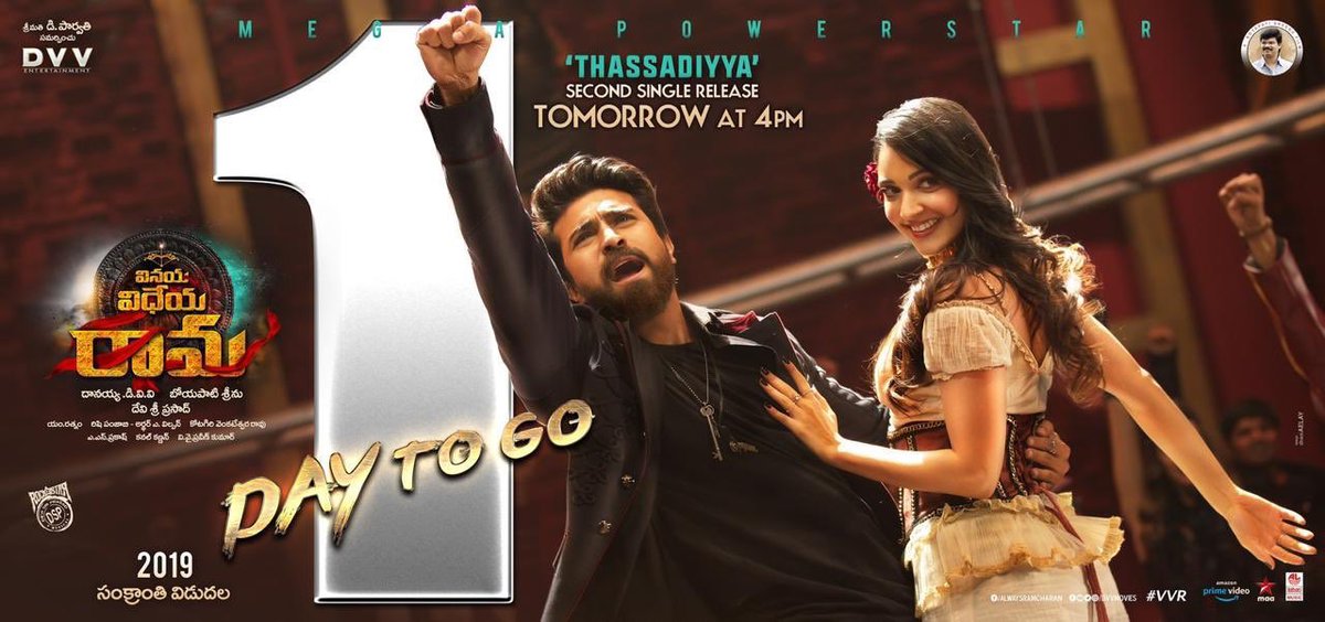 IMRCCULT's tweet photo. Mega Powerstar Ram Charan’s #Thassadiyya from Tomorrow 4PM. #VinayaVidheyaRama
 @LahariMusic  
#Ramcharan
#VVR2ndSINGLE
#VinayaVidheyaRama
#THASSADIYYA https://t.co/sy55Rb9r7G
