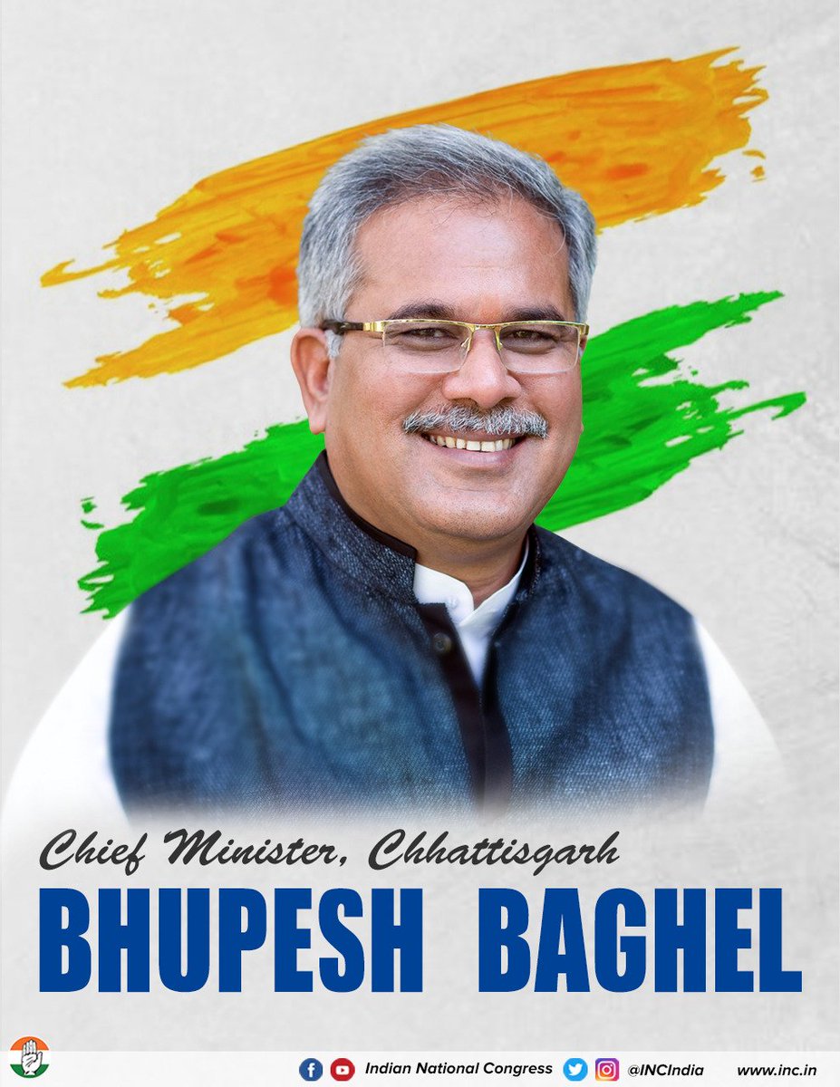 INCIndia's tweet image. Celebrations are in order in Chhattisgarh as @Bhupesh_Baghel is appointed CM. We wish him the best as he forms a govt. of equality, transparency &amp;amp; integrity starting off with farm loan waiver for farmers as we promised.