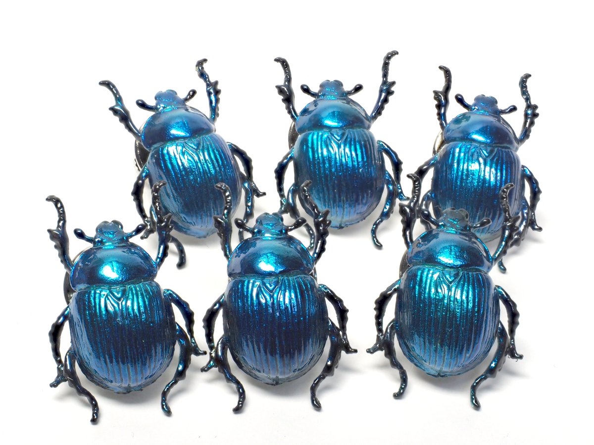 ルリセンチコガネのブローチを仕上げました。 オオセンチコガネは地域