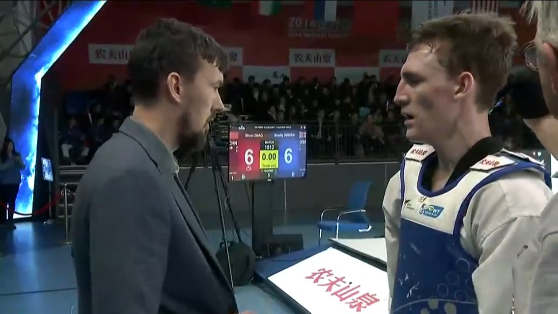 GBTaekwondo's tweet photo. ➡️UPDATE: SO close for Bradly Sinden!

He leads in the 5th round against the Olympic Champion Shuai Zhao before taking it to golden point.

Where he eventually comes second to the Chinese fighter but not before putting up a great performance! 🥈

#GrandSlam https://t.co/pQ2qBPsZQ3