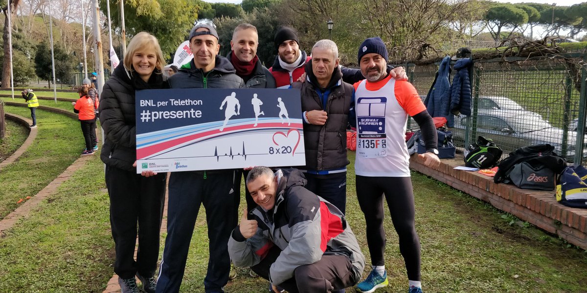 8PER20's tweet photo. Settima edizione della staffetta 8x20 #BNL per #Telethon.

#presente #positivebanking https://t.co/5uVQkgdyNB