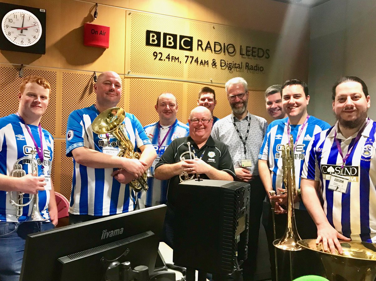 RadioAndrewE's tweet photo. Thanks to the fabulous ⁦@terrierbrass⁩. This morning they were our brilliant Sunday breakfast house band ⁦@BBCLeeds⁩ playing your carol requests. Happy Christmas🎄 https://t.co/Gp58KRytN8