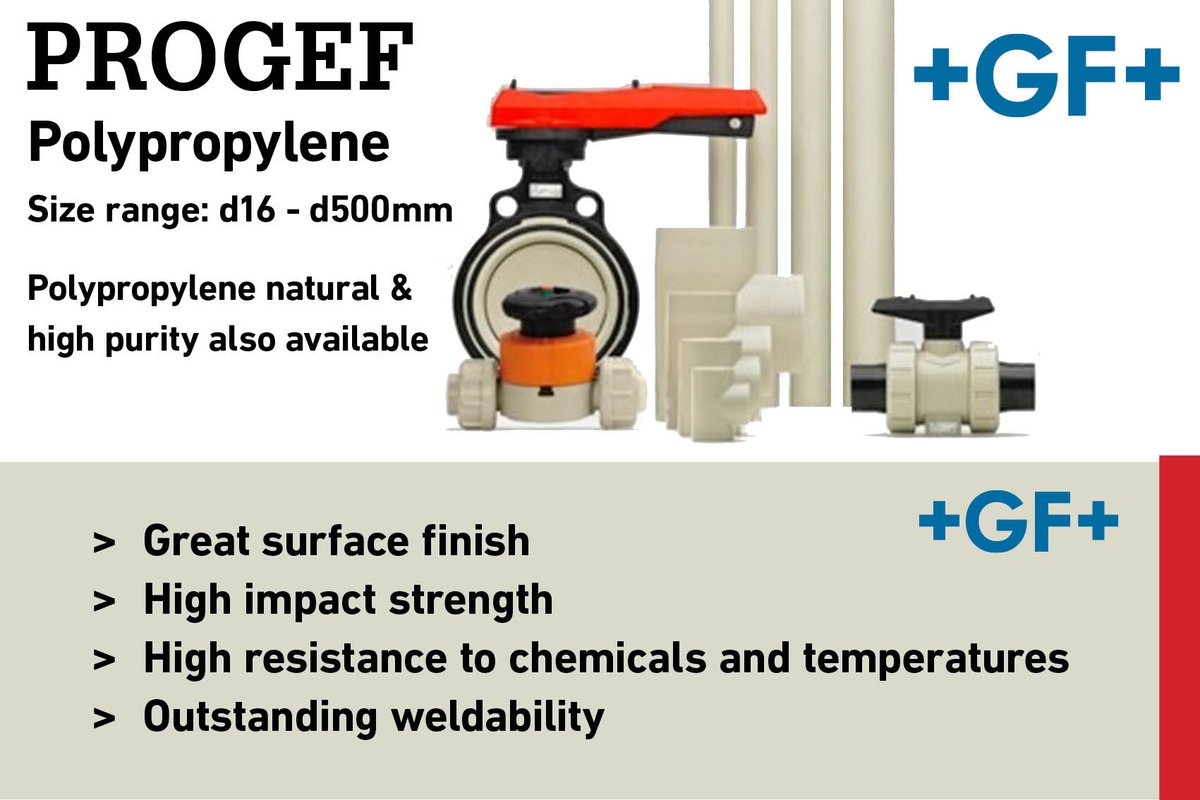 Pipekit's tweet photo. Pipekit offer the full range of @gfps_uk PP PROGEF pipes, valves and fittings online. Perfect for industrial plastic pipework!
Technical information can be found here: https://t.co/FMQstGBsgt
#PIPEKIT #PROGEF #PP #INDUSTRIAL https://t.co/FgJBgqwMo7