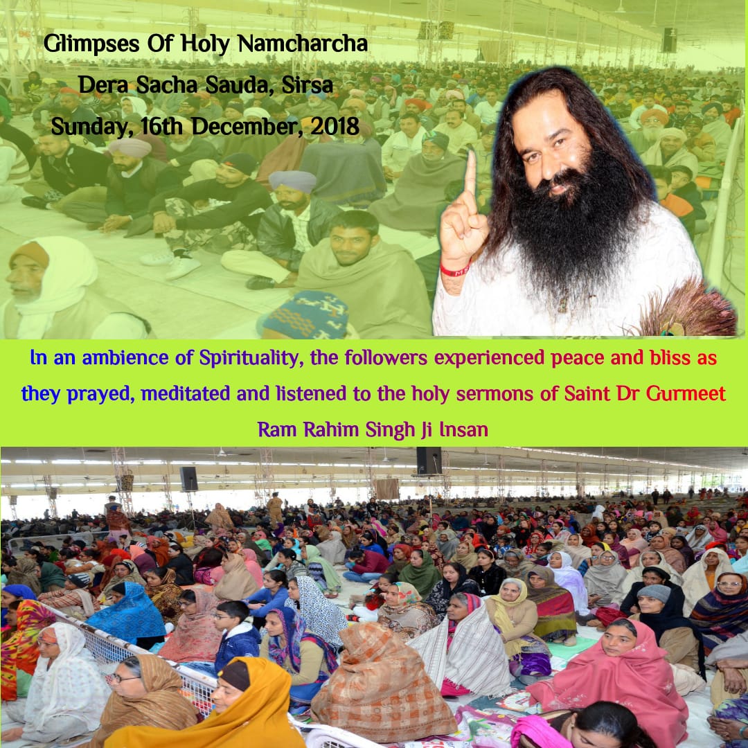 ranaitaly's tweet photo. Thousands of people attend spiritual congregation @derasachasauda today and listen God's name which helps to get relief from stress and worries #NaamcharchaAtDSS_16Dec https://t.co/vk0bndt5Lx