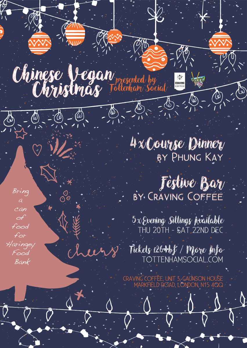 tottsocial's tweet photo. FINAL pop up for 2018! 20th-22nd Dec

Food by @phungkayvegan w Chinese #Vegan festive inspired menu
Bar by @CravingCoffeeUK w special cocktail list to accompany the food 

😍🥢🌿🎄🍸

*Please note it is a TICKETS ONLY special event and is nearly sold out!*
https://t.co/VjxYTem4ms https://t.co/PowqmsKKy7