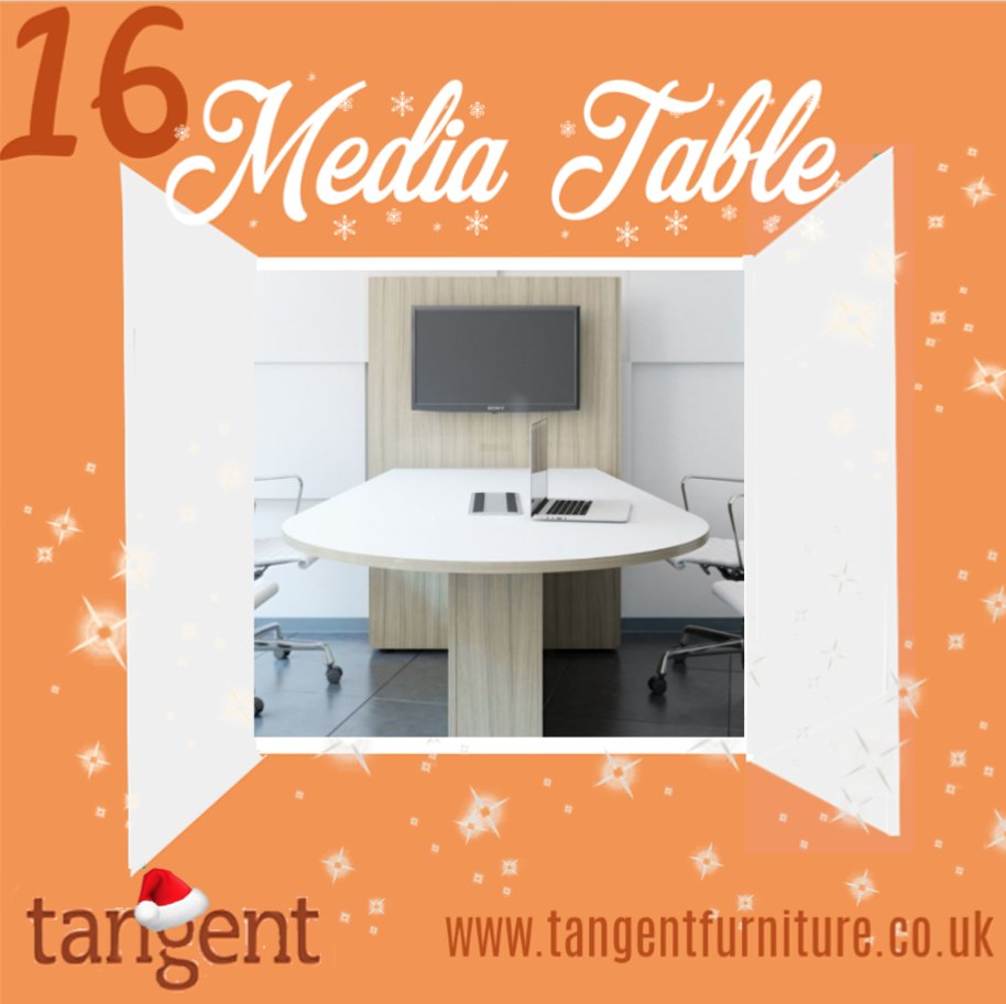DAY 16 of #Christmas Countdown is our #Media Table 🎅
Designed as a single unit with incorporated technology, providing simple connectivity and increasing #Productivity 
Discover more by visiting tangentfurniture.co.uk or calling 0800 389 3112