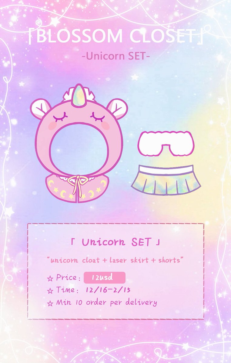 dopedoll613's tweet photo. Bello, unicorn unicorn~
Announce to our brand new closet of this month -Unicorn Set!🦄
Any GOM interest to open GO pls DM us!💜💜💜💜
Thank You! https://t.co/kWLcF7YOSS
