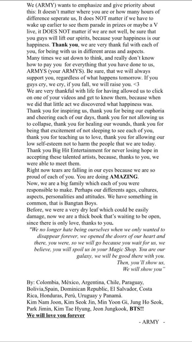 elguccikook's tweet photo. #SpanishArmysSupportYou
#WeAreThanksFulWithBTS 
#ReadTheLetter
@BTS_twt https://t.co/TKZbTo55yk