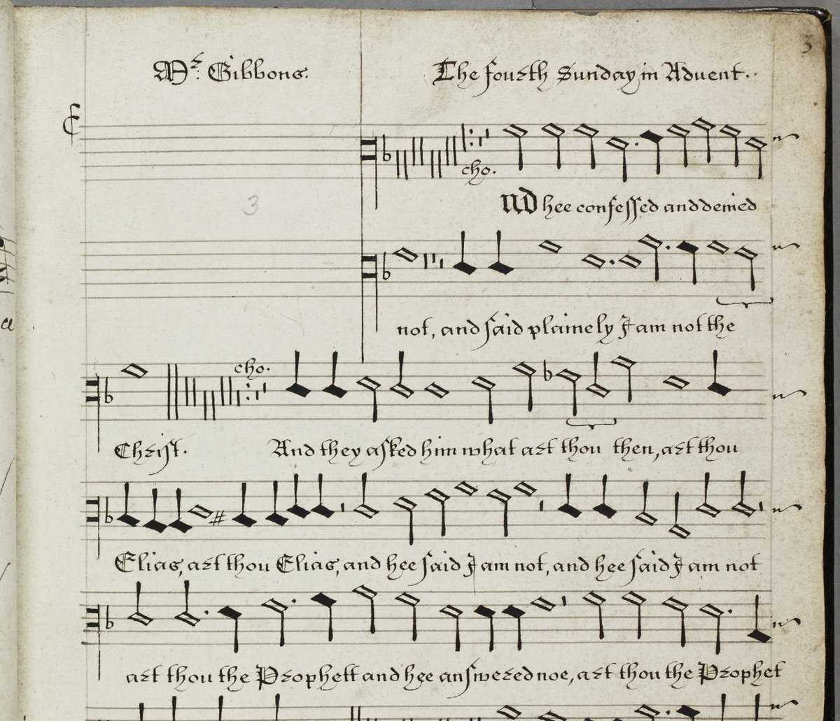 BedesBooks's tweet photo. Day 23 #LibraryChristmasCountdown
For the 4th Sunday of #Advent, the music of Orlando Gibbons, from one of our rare early C17th @durhamcathchoir part books.
#rarebooks #earlymusic
@durhamcathedral
@RISM_music https://t.co/KbrjubncjJ
