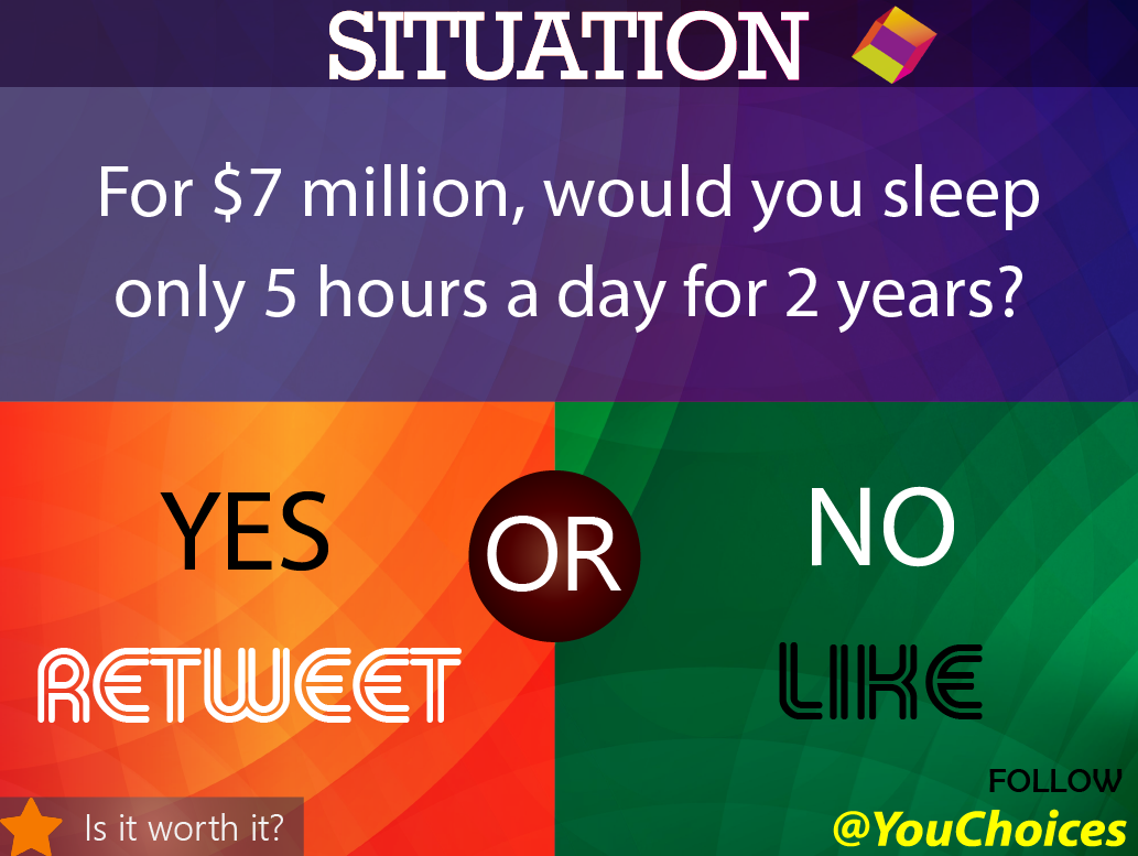 YouChoices's tweet photo. 5 hours of sleep? https://t.co/u2TCe4fFHf