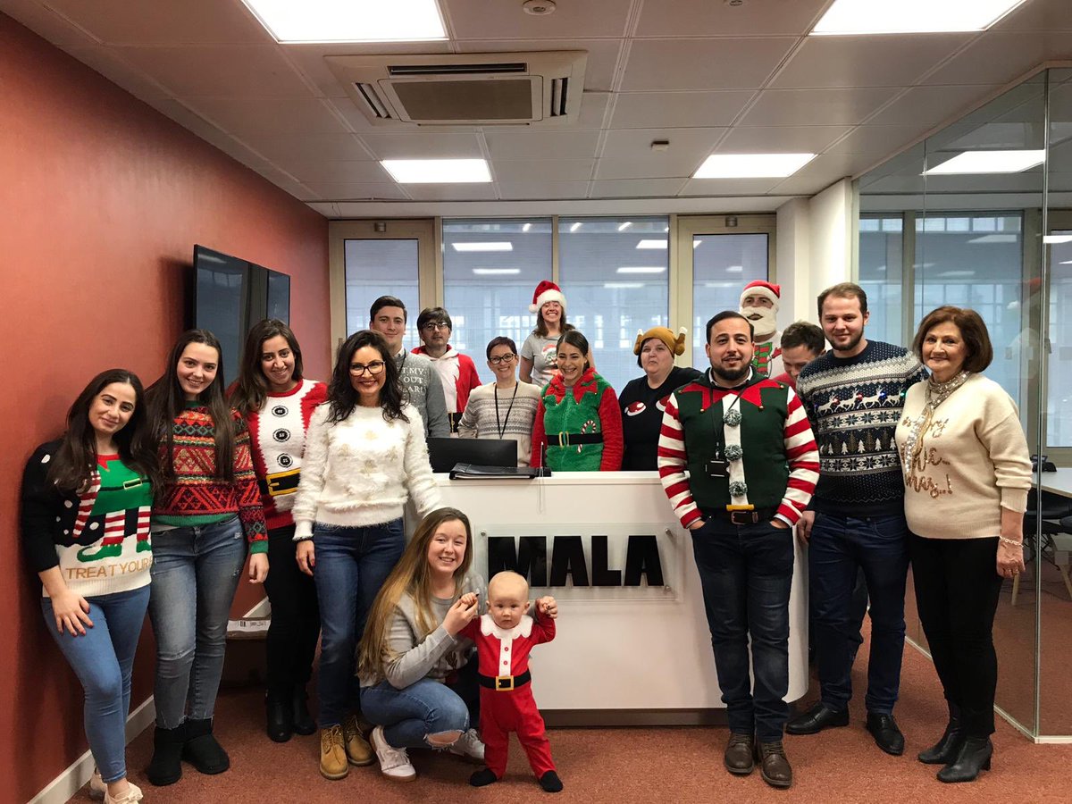 mala_info's tweet photo. Christmas Jumper Day on Friday was a hit with the team l, thanks to mini Santa for paying a visit ☺️, merry Christmas to all our followers and clients and here is to a prosperous 2019 for all!! https://t.co/GV00kRrpuz