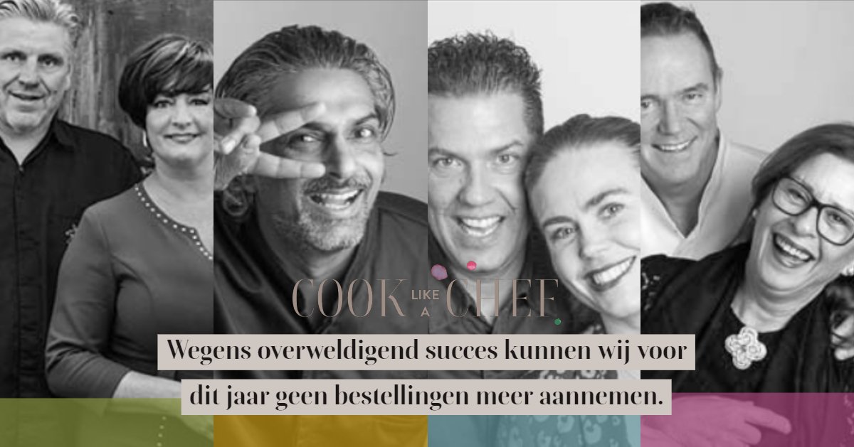 Wegens overweldigend succes kunnen wij voor dit jaar geen bestellingen meer aannemen. In 2019 kun je meerdere dagen per week genieten van de boxen van Cook like a Chef. 

Laat je gegevens achter via de link en hoor als eerste wanneer we weer bezorgen bit.ly/2QS9boR